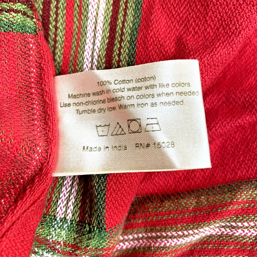 Lenox Cotton Fabric Tablecloth Red & Green Plaid Oval Rustic Country Farmhouse